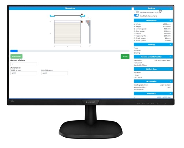 Konfigurator Tool zum selbst entwerfen des Compact Tors